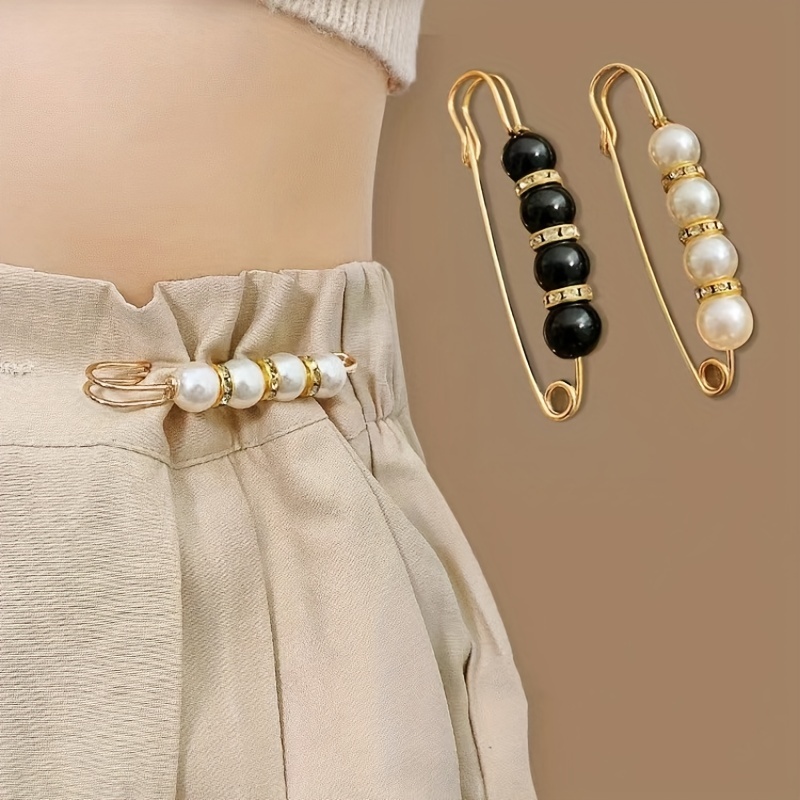 Faux Pearl Brooch Pins Sweater Shawl Clips