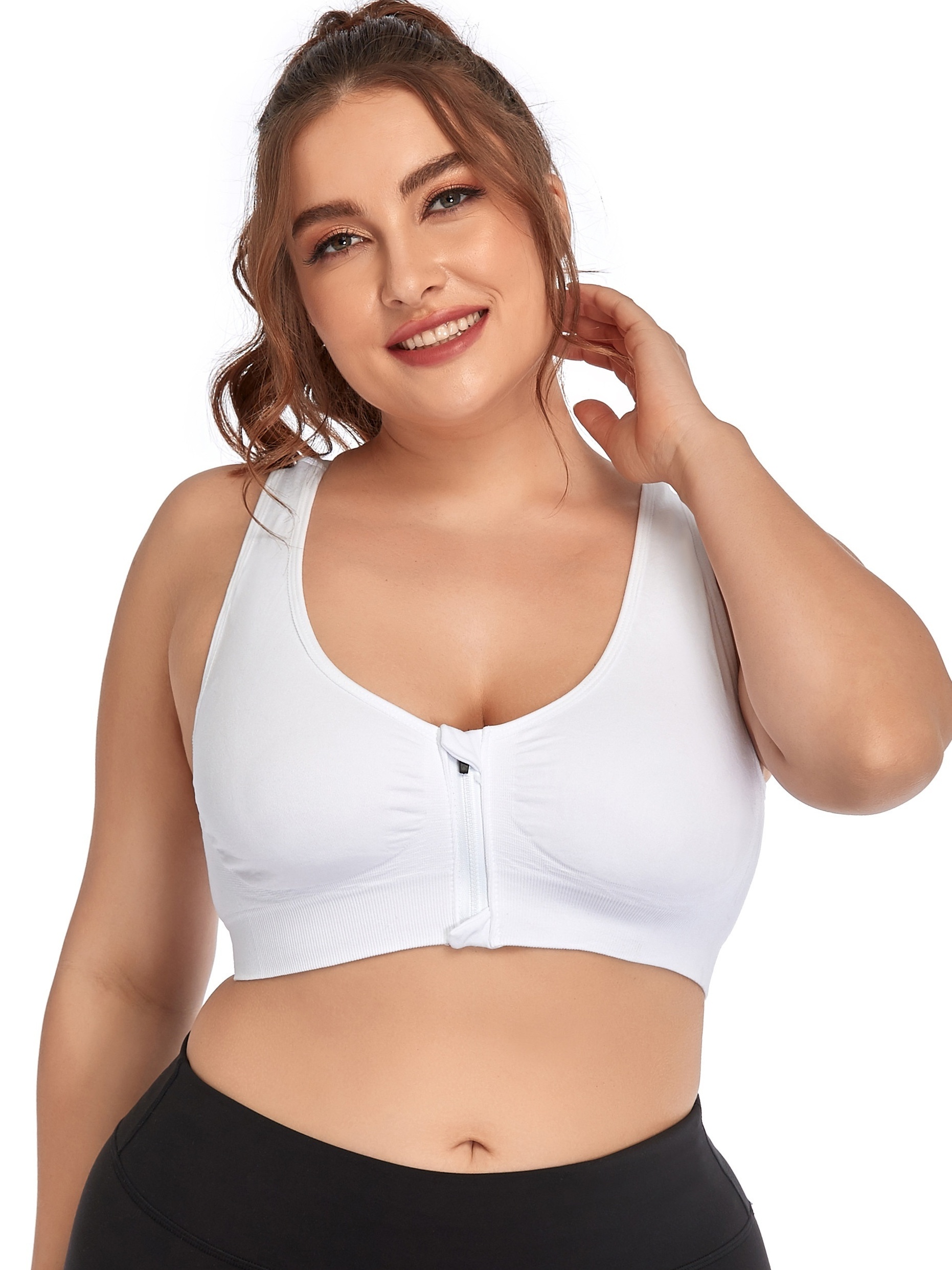 white solid full coverage sports bra