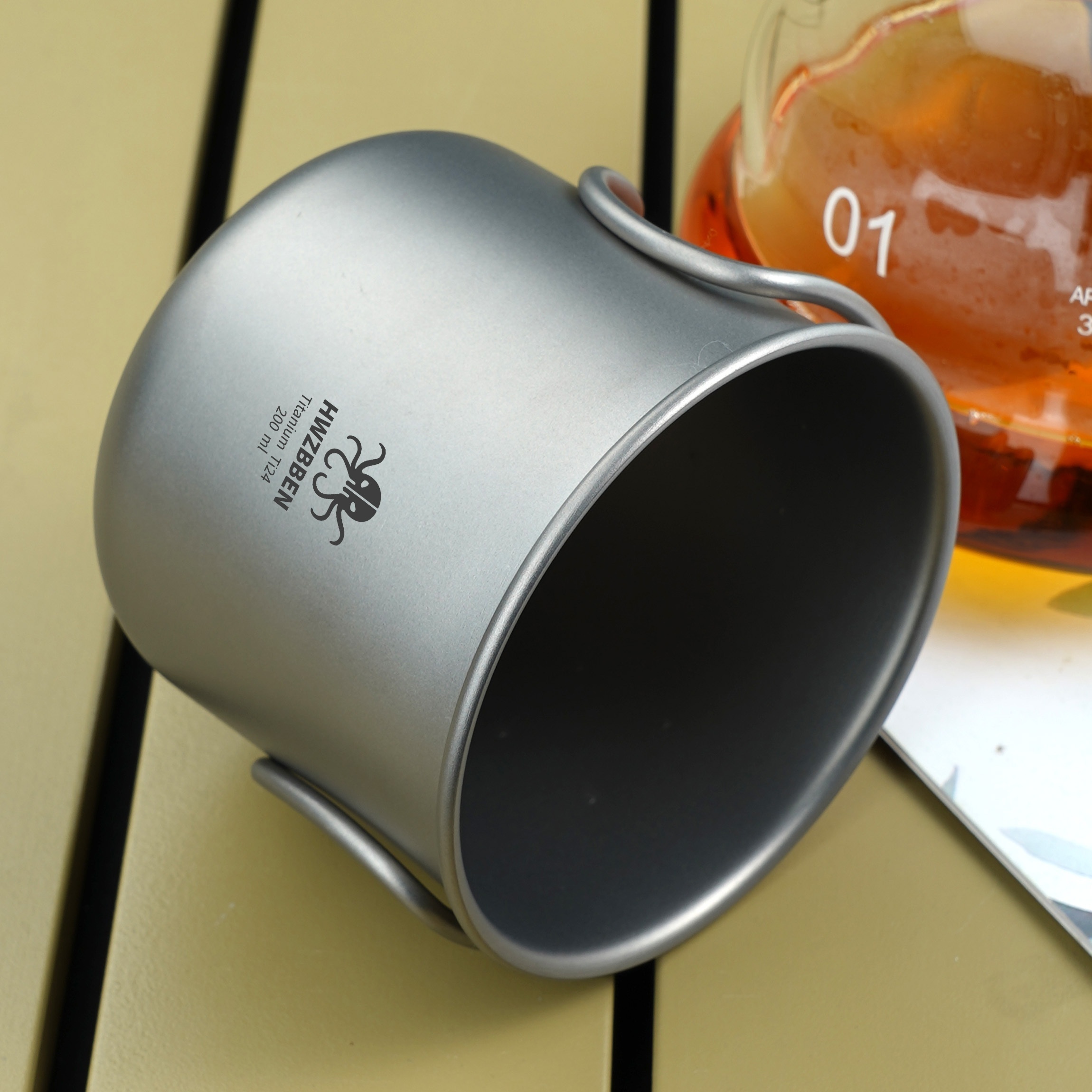 Tazza da campeggio personalizzata con logo Titanium Cup Sport da tavolo  Ultralight Cup Set di tazze da tè per caffè con manico ripiegato per  stoviglie per esterni - Cina Titanio Cup e