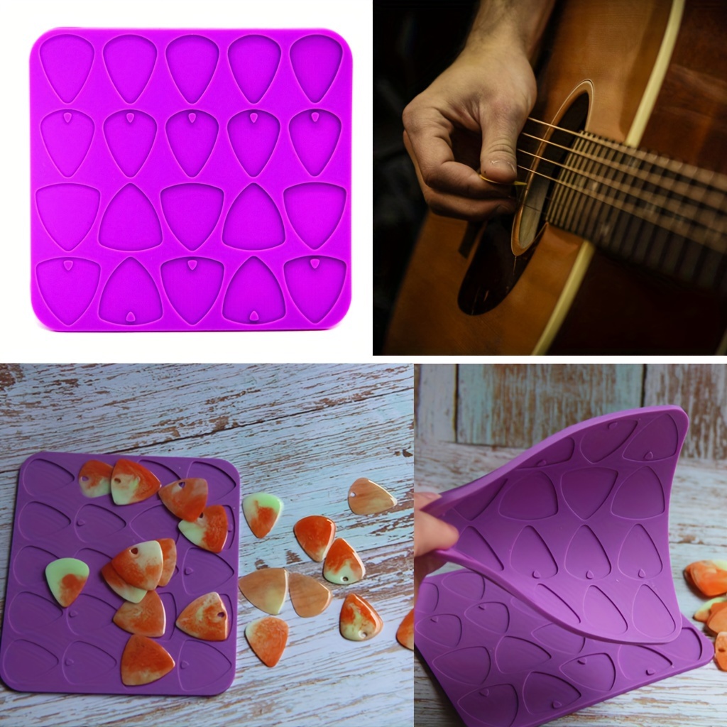 Resin Mold for Guitar Pick, Guitar, Triangle Plectrum Resin Molds Silicone,  Guitar Pick Holder Molds for Resin Casting, Resin Keychain Molds for  Musical Accessories 