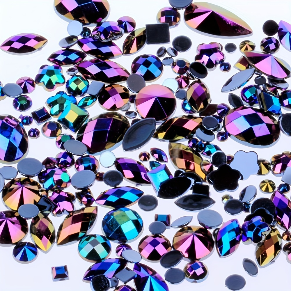 

150pcs Crystal Ab Mix Colors Nail Art Rhinestones Non Hotfix Flatback Acrylic Nail Gems Stones For 3d Nails Art Decorations