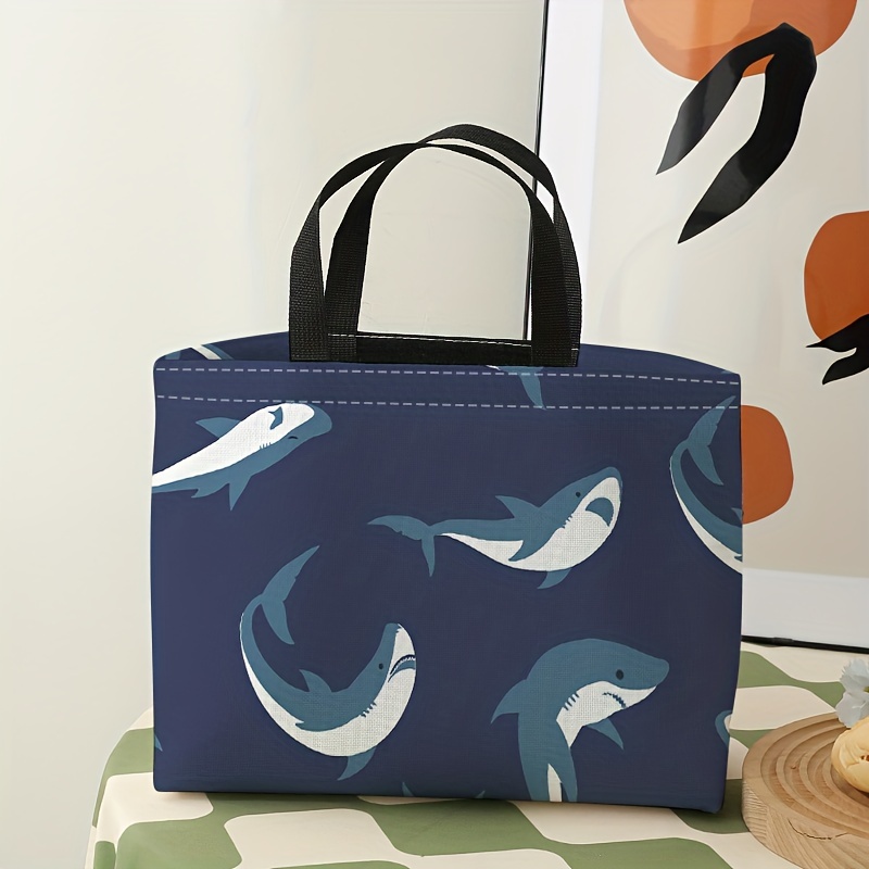 Portable Shark Lunch Bag Lunch Box Tote Bag Soft Handbag - Temu