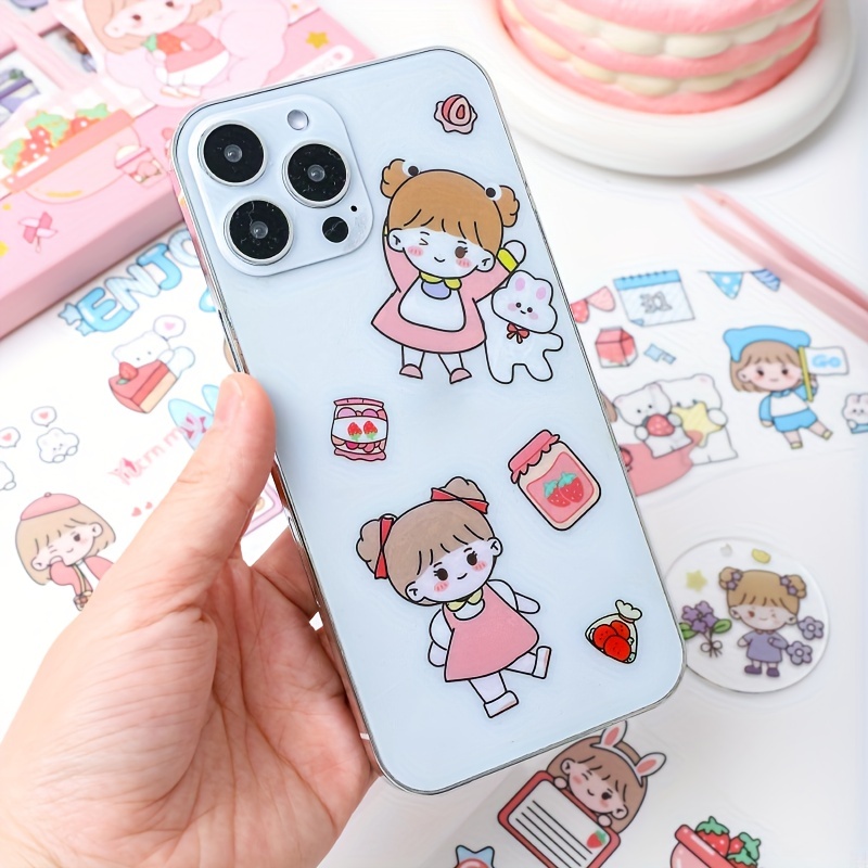 Cute Cartoon Girl Series Stickers Kawaii Supplies Material - Temu