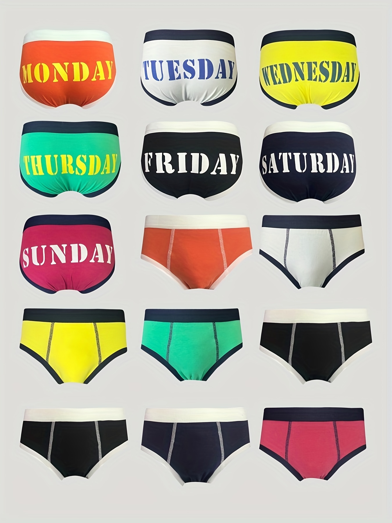 7 Pcs Cute Sunday-Satueday Knickers Week Briefs Underwear Cotton