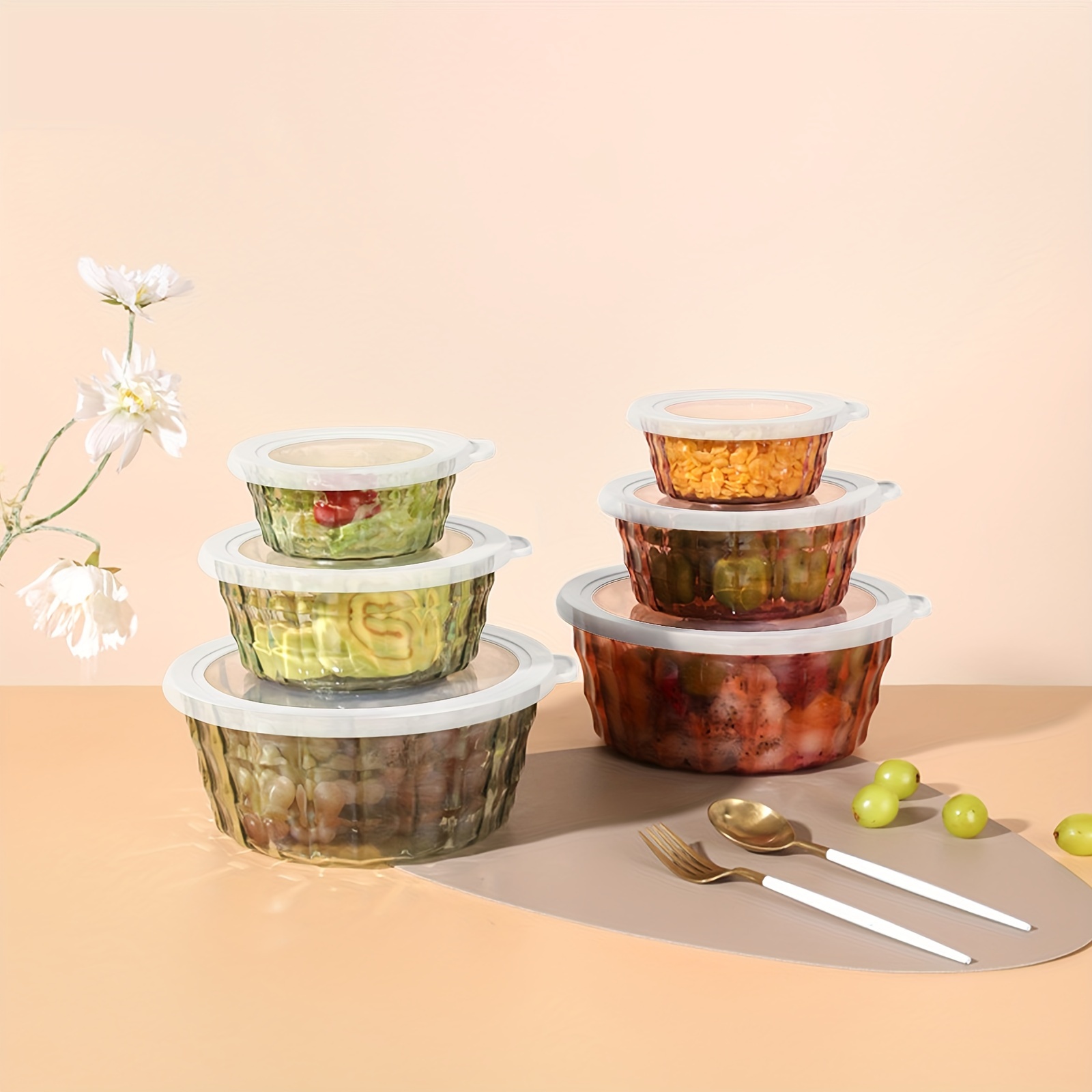 2pcs Ceramic Bowl Set With Lids Straight Mouth Bowl Serving Bowls With  Lids, Dessert Bowl,Food Storage Container, Porcelain Prep Bowl,Microwave &  Dish