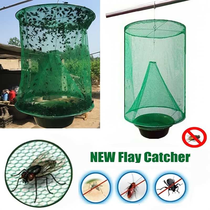Fly Traps Outdoor Hanging Insect Fly Catcher with Fly Attractant Solar  Outdoor Fly Trap Ranch Traps Reusable Fly Repellent Killer Deterrent for