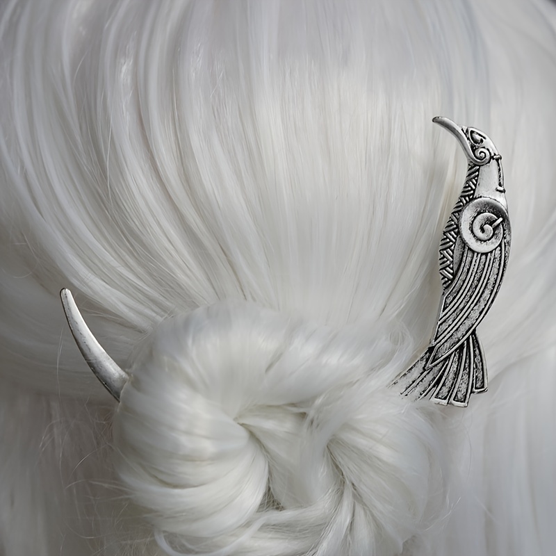 

Raven Hairpin Retro Crescent-shaped Hair Stick Raven Bird Decor Hair Fork Elegant Headwear Hair Accessories