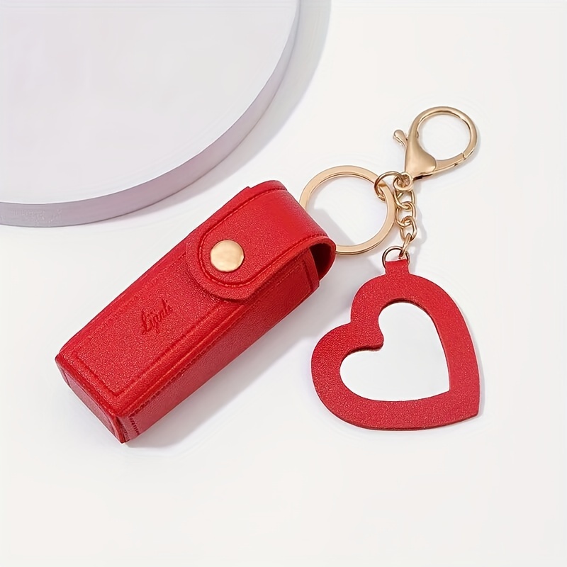 Mini Portable Lipstick Holder Genuine Leather Key Storage - Temu