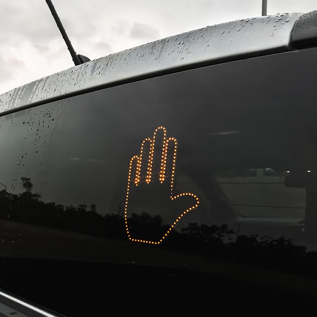 Funny Car Finger Light With Remote Hand Gesture Sign Light Glow Panel Auto  Signal Lamp Middle Gesture Hand Lamp For Rear Window - AliExpress