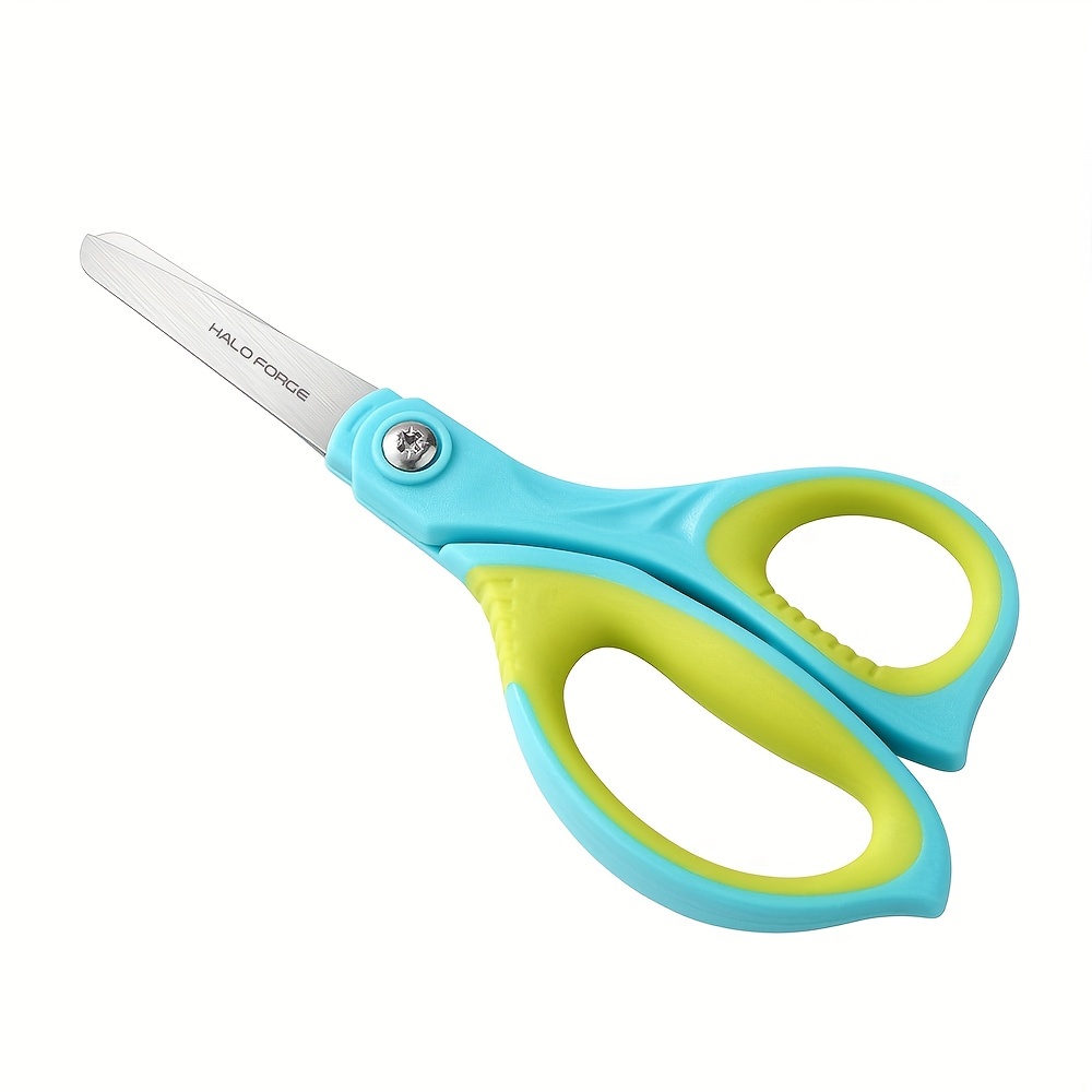 4pcs Safety Kids Scissors Toddler Preschool Blunt Tip Scissors With Cover  For School Classroom Crafting Cut Paper Assorted Colors 5.5 Inches, School S