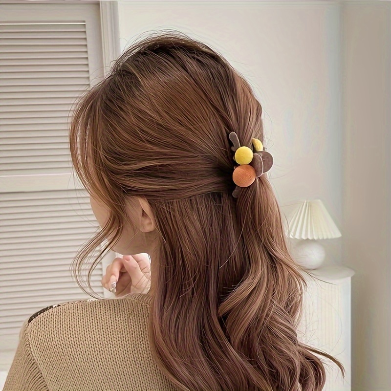 2個のフリースアクリルヘアクリップクローヘアアクセサリー女の子用