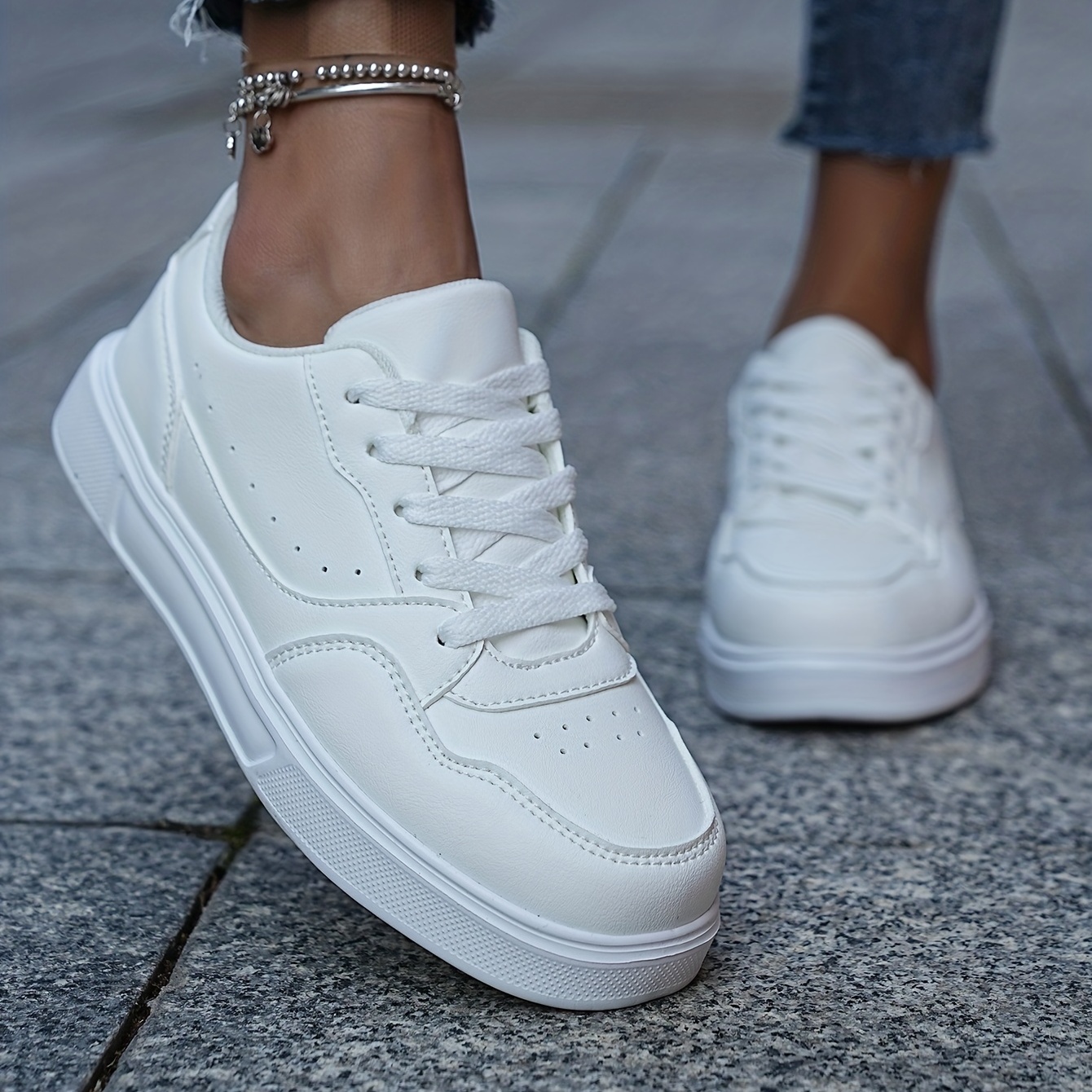 White Skate Shoes.