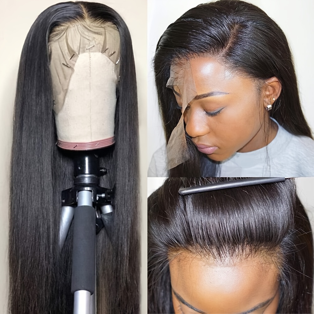 Straight Lace Front Wigs Human Hair 180% Density 13x4 HD Lace Front Wigs  for Black Women 26inch Pre Plucked with Baby Hair Transparent Glueless