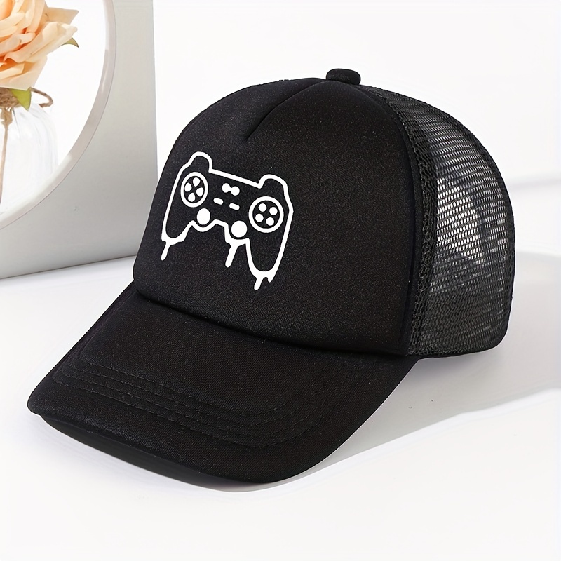 Cartoon Game Console Print Trucker Hat Mesh Baseball Cap