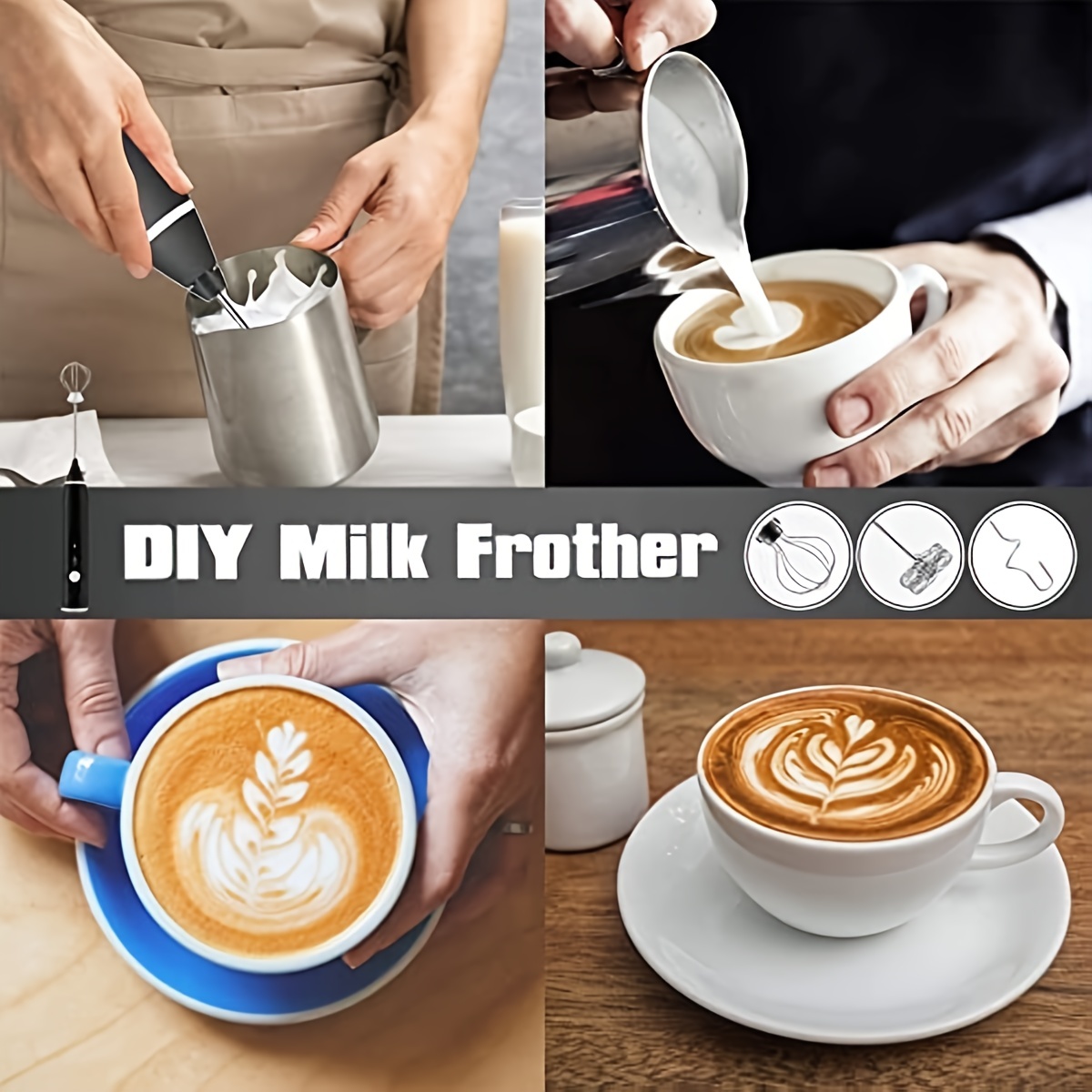 Electrical Mini Coffee Maker Whisk Mixer Wireless Electric