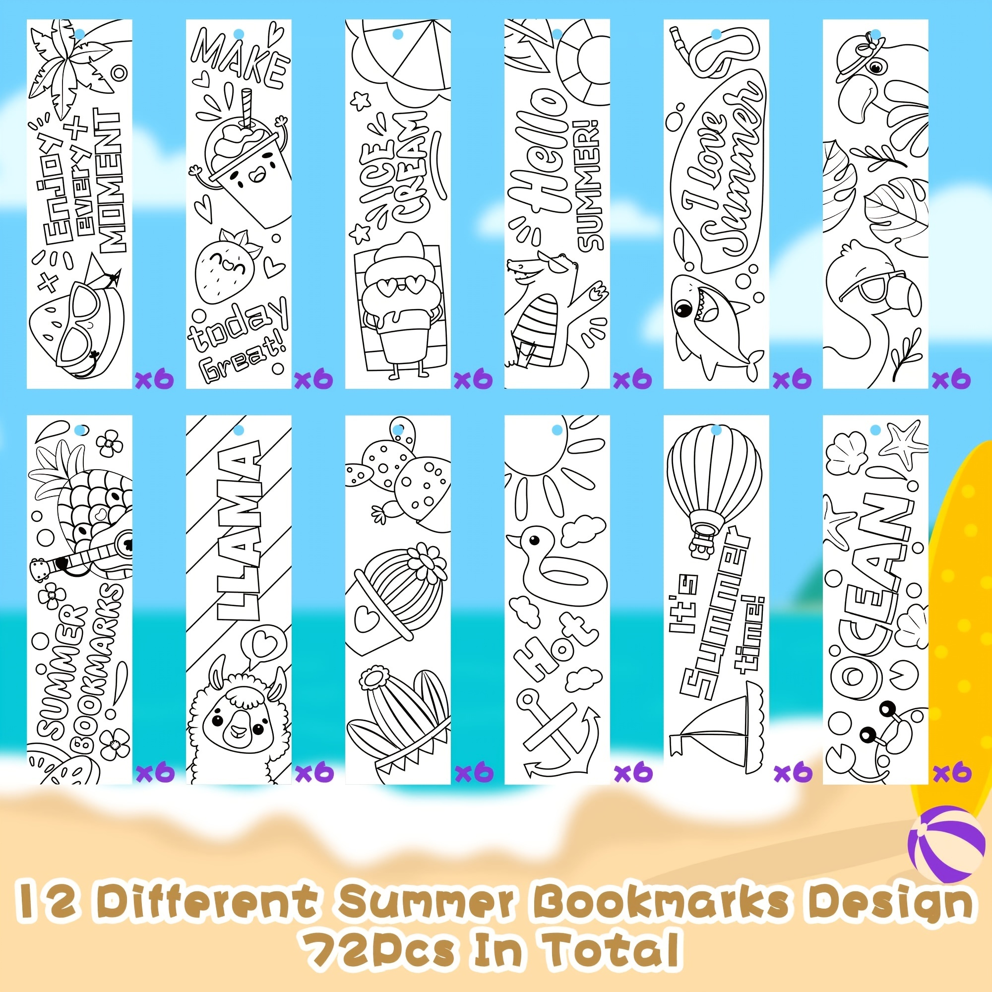 Colorable Diy Paper Bookmark Cards Bookmark Creative - Temu