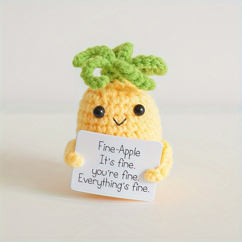 1pc Interesting Positive Potato Handmade Crochet Hooked Buckle Cute Wool  Knitted Doll Pendant Hanging Ornament With Positive Card, Keep Going Card,  Fun Knitted Potato Doll