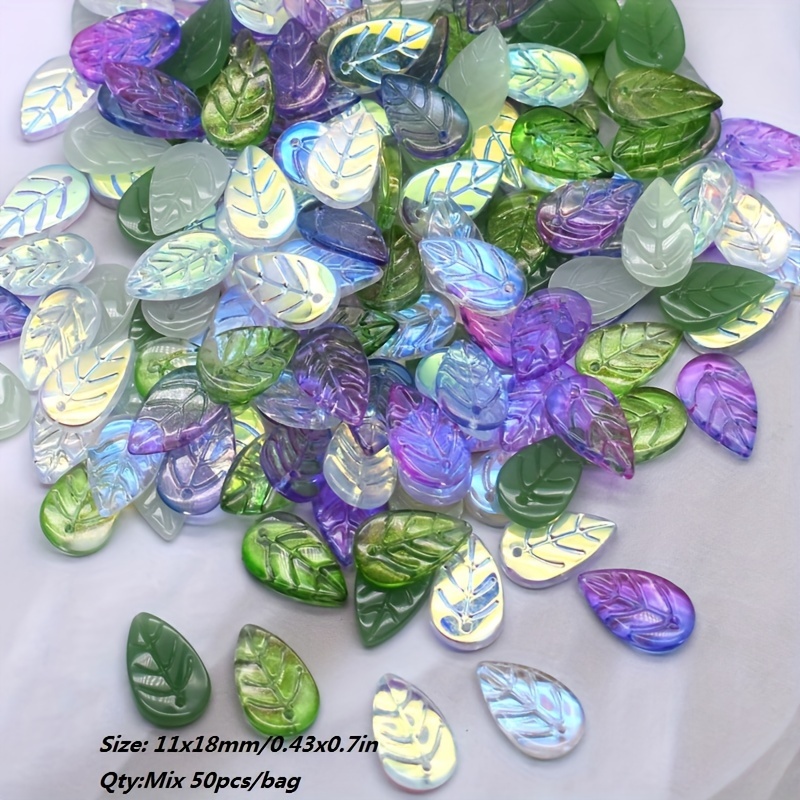 Ab Green Mix Color Leafs For Jewelry Making Diy Accessories - Temu