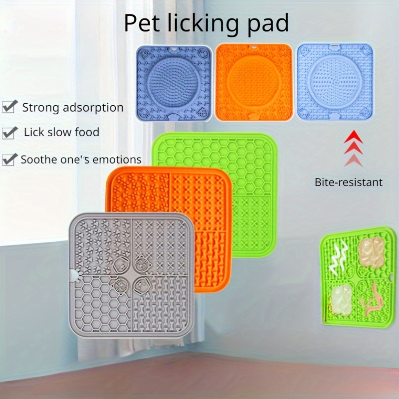 

1pc Pet Licking Pad With Suction Cups, Silicone Dog Slow Feeding Mat Dog Food Plate Mat Anti-choking Dog Placemat