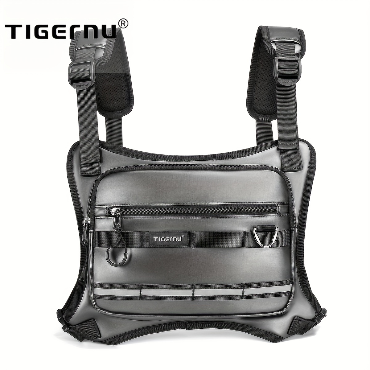 Accessoire Running Cyclisme Sac De Poitrine Fitdom Pour Homme - Gilet Utilitaire Avec Support Téléphone Intégré - Idéal Sport, Vélo, Randonnée - Noir 23x16x5 Cm Sac De Poitrine Homme Sport