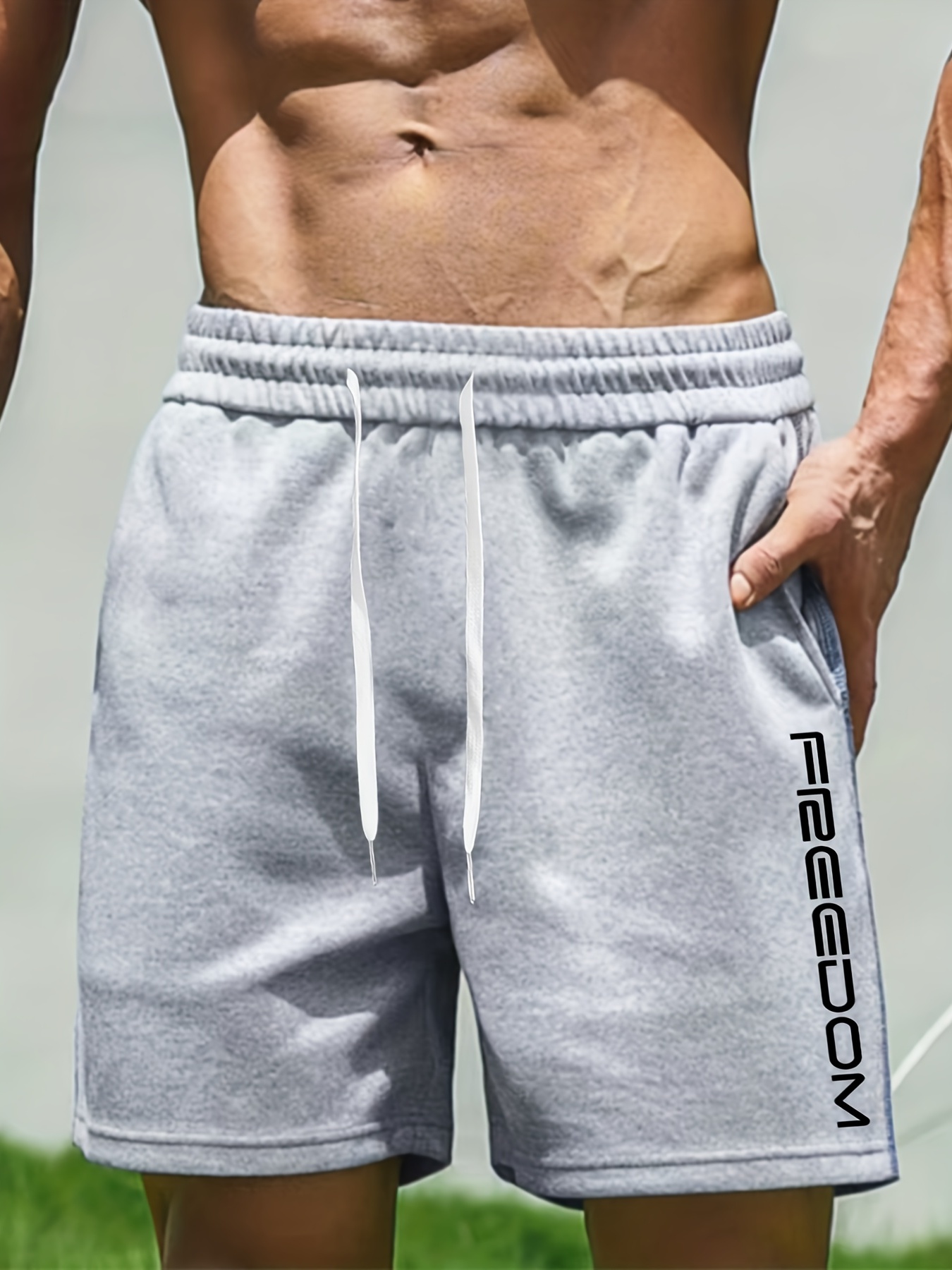 Men's Drawstring Plain Comfy Casual Shorts Summer Clothing - Temu