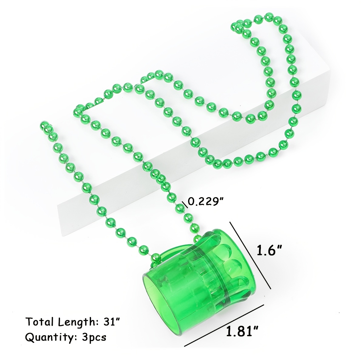 St. Patrick's Green Bead Necklaces Bulk Back: Party at Lewis Elegant Party  Supplies, Plastic Dinnerware, Paper Plates and Napkins