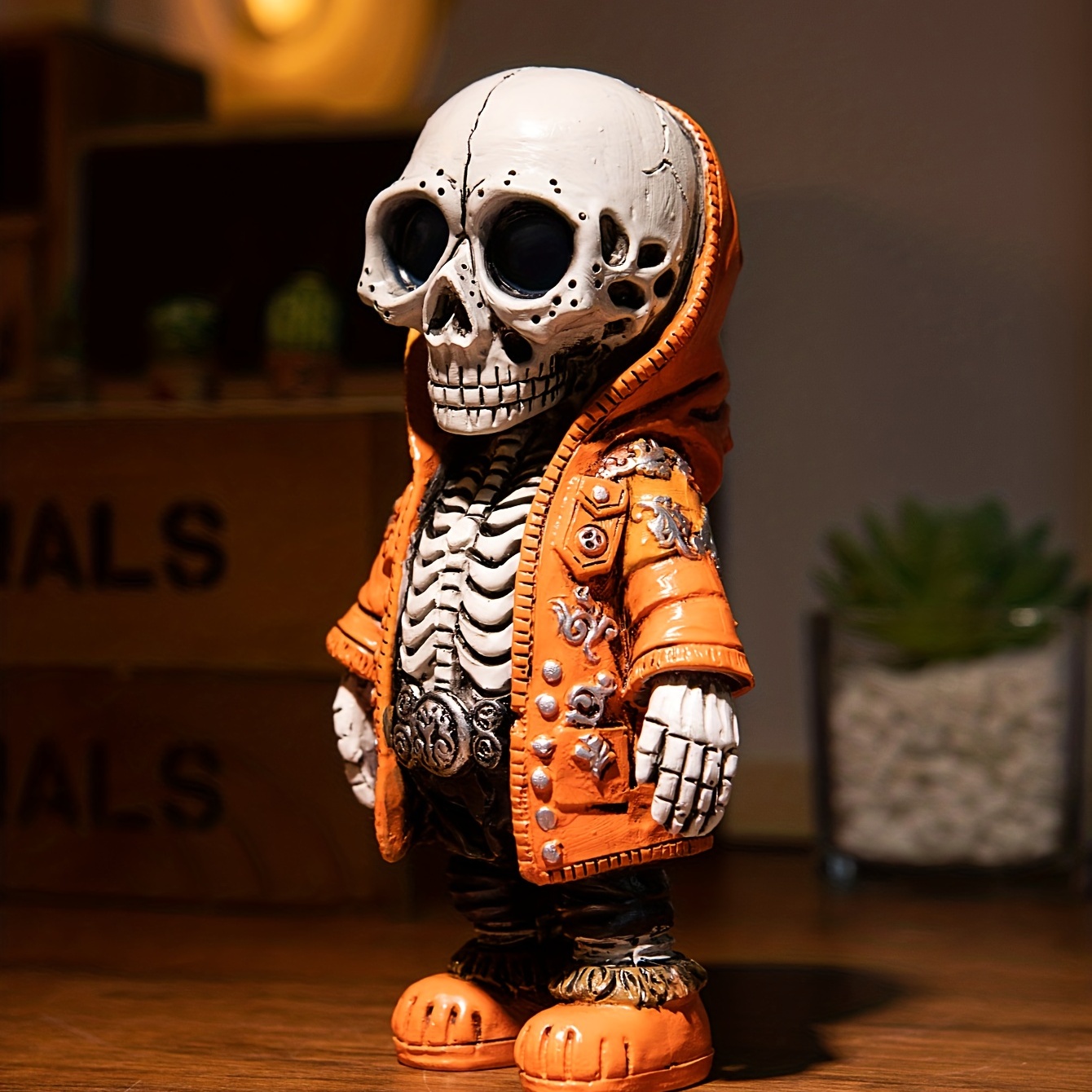 Bisenty Cool Skeleton Figures, 2023 Resin Crafts Cute Statue Skeleton  Monument