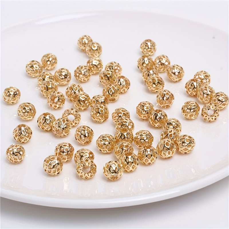 4/5/6/8/10mm Rondelle Gold/Silver Hollow Matte Brass Metal Loose Spacer  Beads