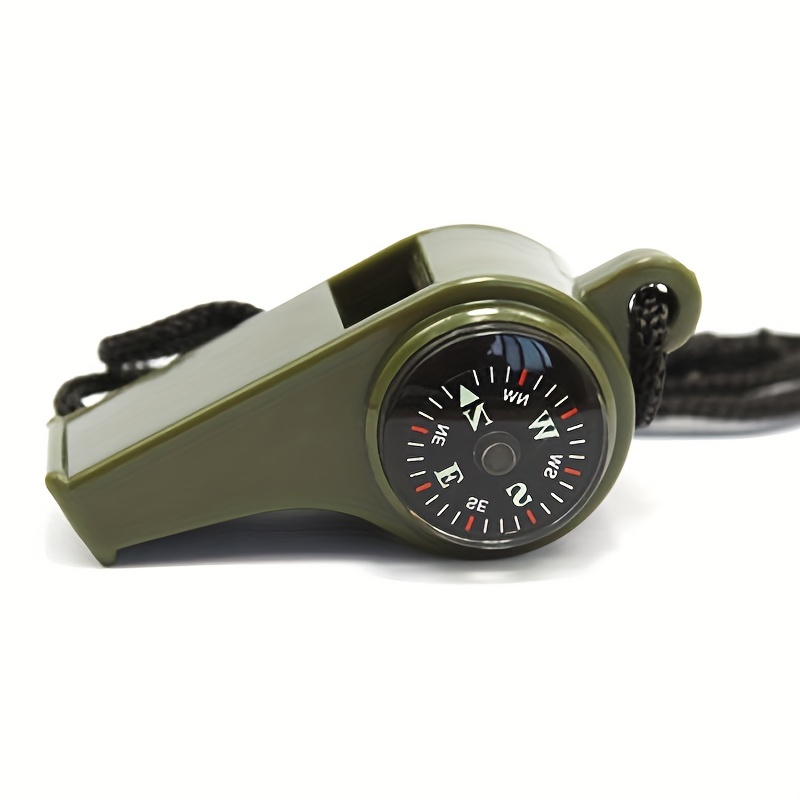 Whistle Compass Thermometer 3 in 1 Camping Hiking Accessory Multi