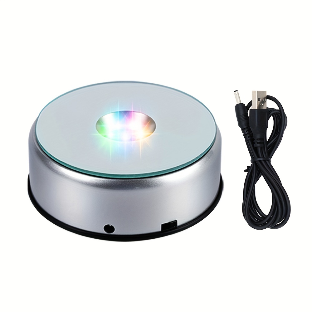 Led Display Base, 360 Degree Rotating Display Base Stand, 7 Led Display  Stand Turner With Usb Power Cable