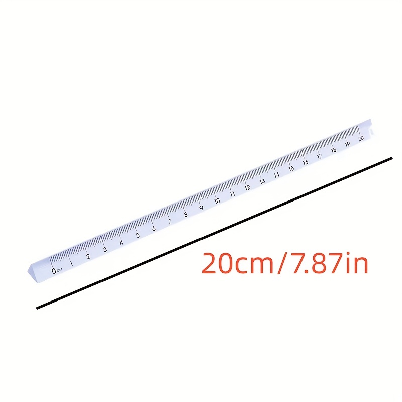 Triangular Straight Ruler Architecture Supplies Transparent Scale Measuring  Tool