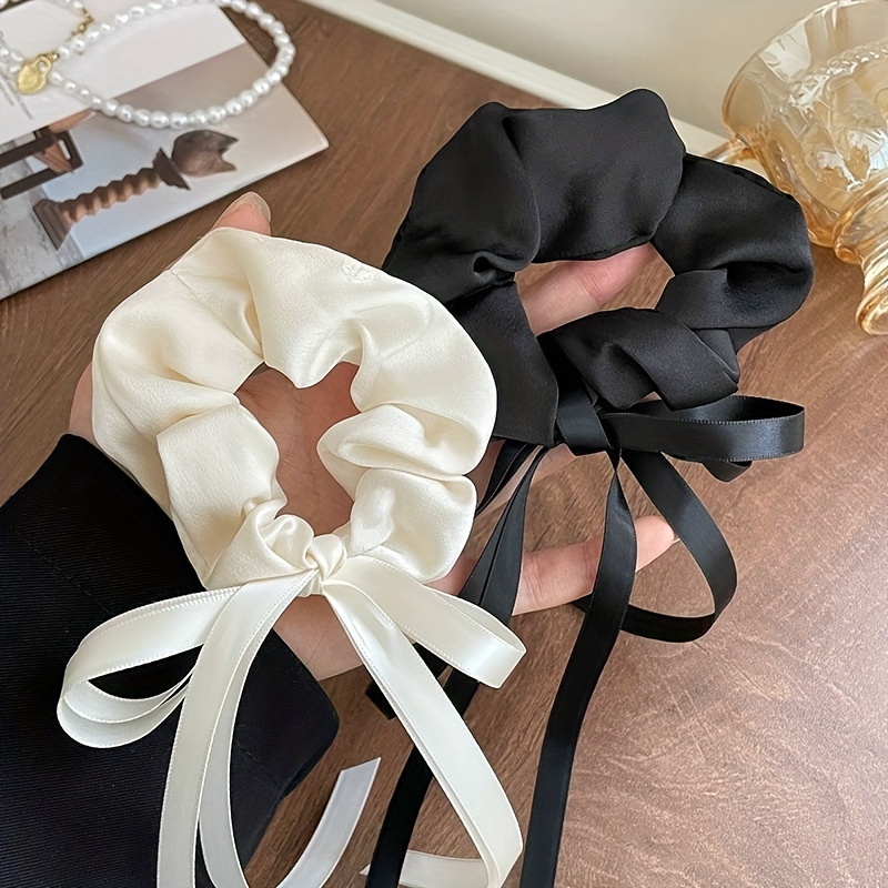 Hair Ribbons, 2 PCS Satin Hair Bows For Women Bows Clip For Women With Long  Tassel, Big Ribbon Bows Satin Hair Clip For Hair Design