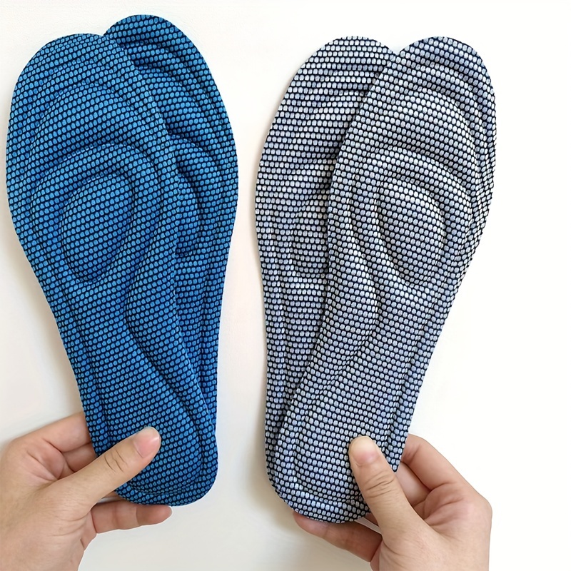 

1pair 4d Memory Foam Insoles For Shoes Nano Antibacterial Deodorization Sweat Absorption Insert Sport Shoes Running Pads