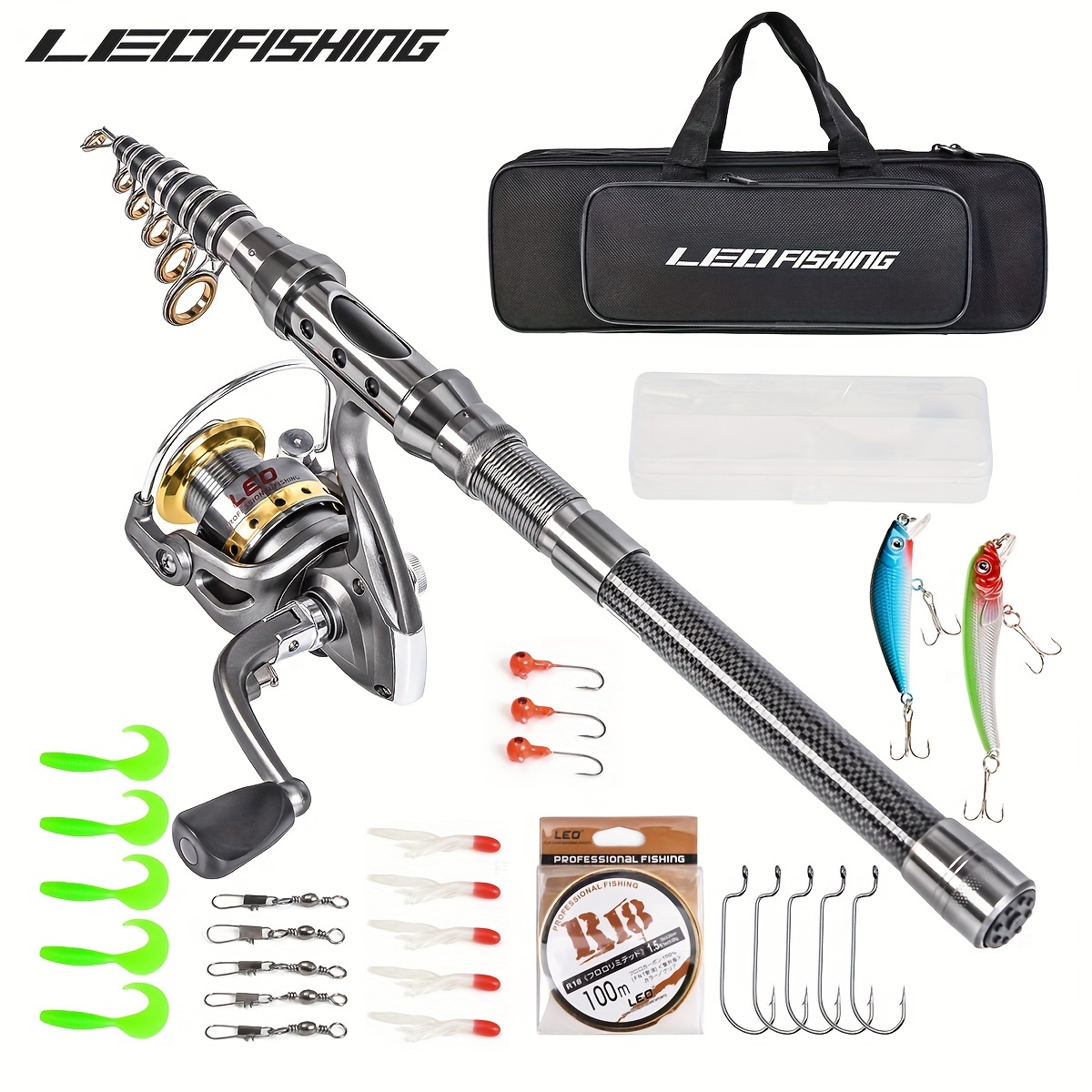 Leofishing Telescopic Fishing Rod Reel Combo: Carbon Fiber - Temu Canada