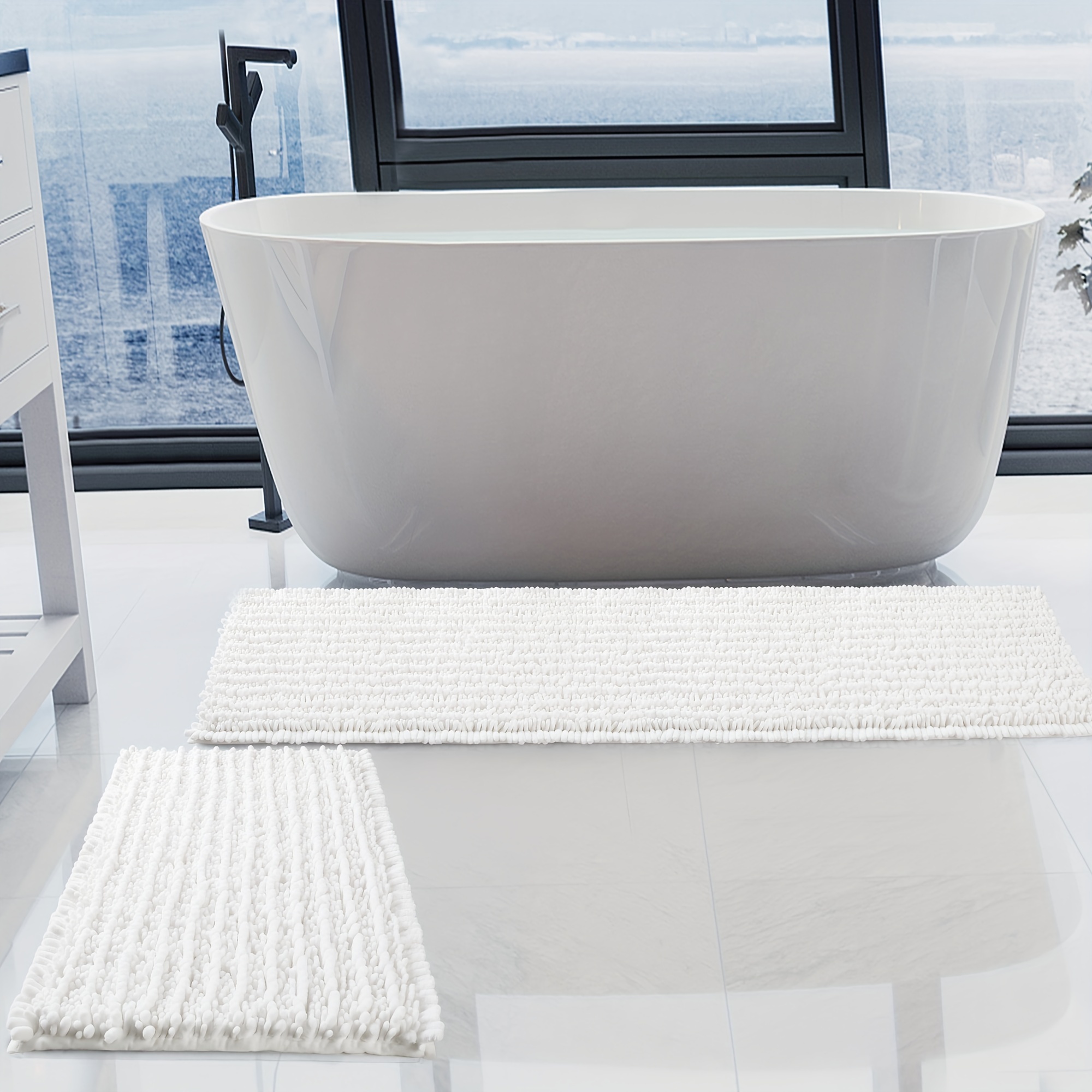 Ultra Soft Plush Bath Mat Set Non slip Washable Bath Rug - Temu