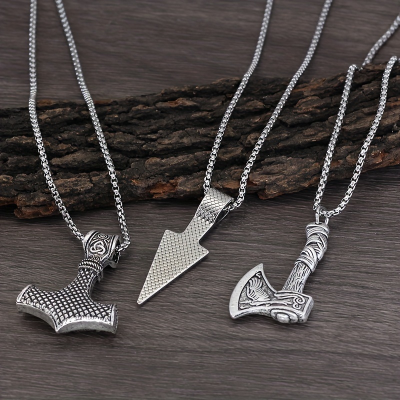 Viking Necklaces Men Viking Hammer Norse Compass Celtic Knot - Temu