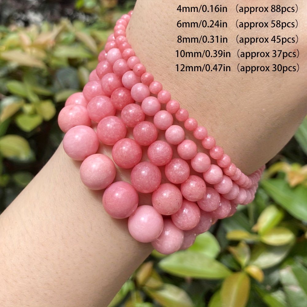 Pink Morgan Agates Stone Beads Natural Round Spacer Beads for