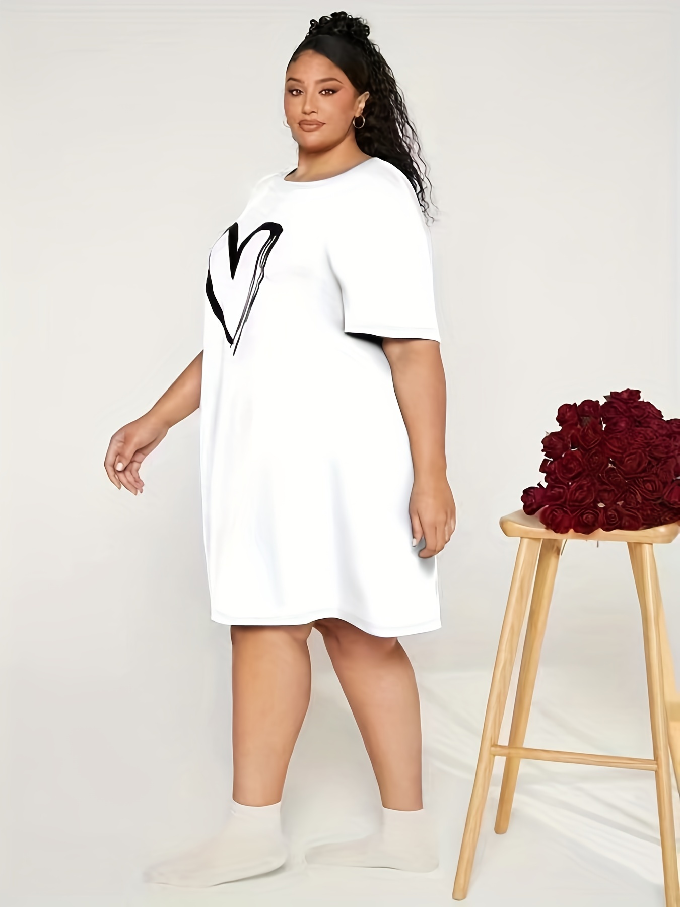 Hou Lounge Dresses for Women - Plus Size Dress Letter Print Short