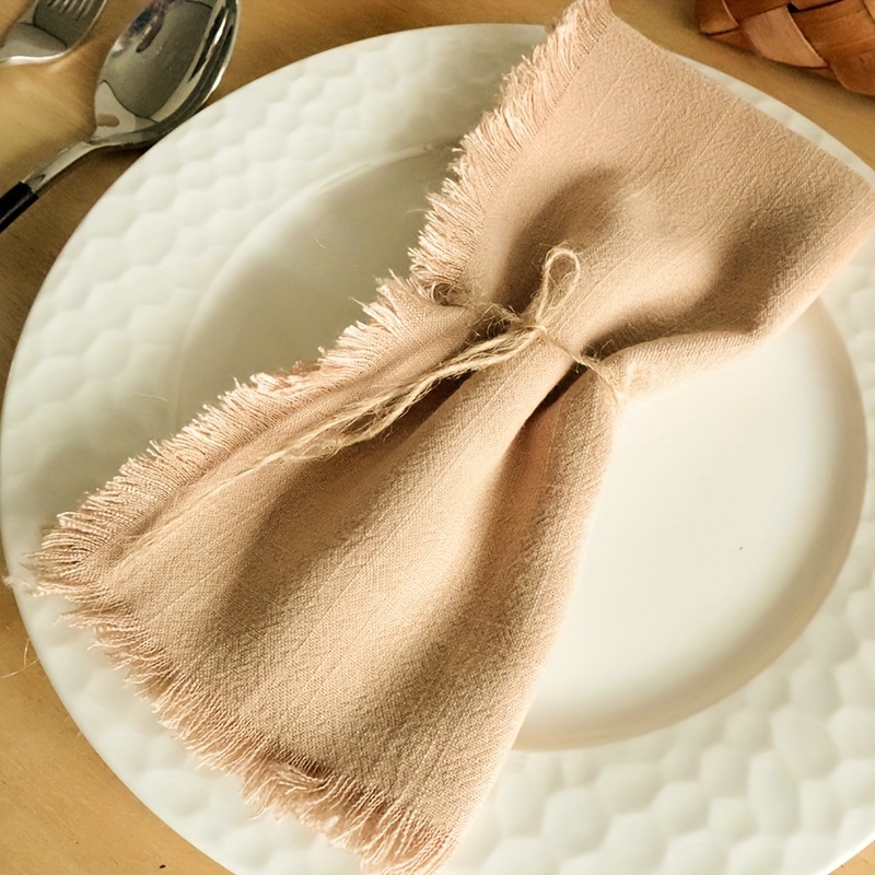Premium Cotton Linen Blend Dinner Cloth Napkins With Mitered Corners -  Absorbent And Good For Everyday Use - Perfect Gift For Christmas And Home  Decoration - Temu