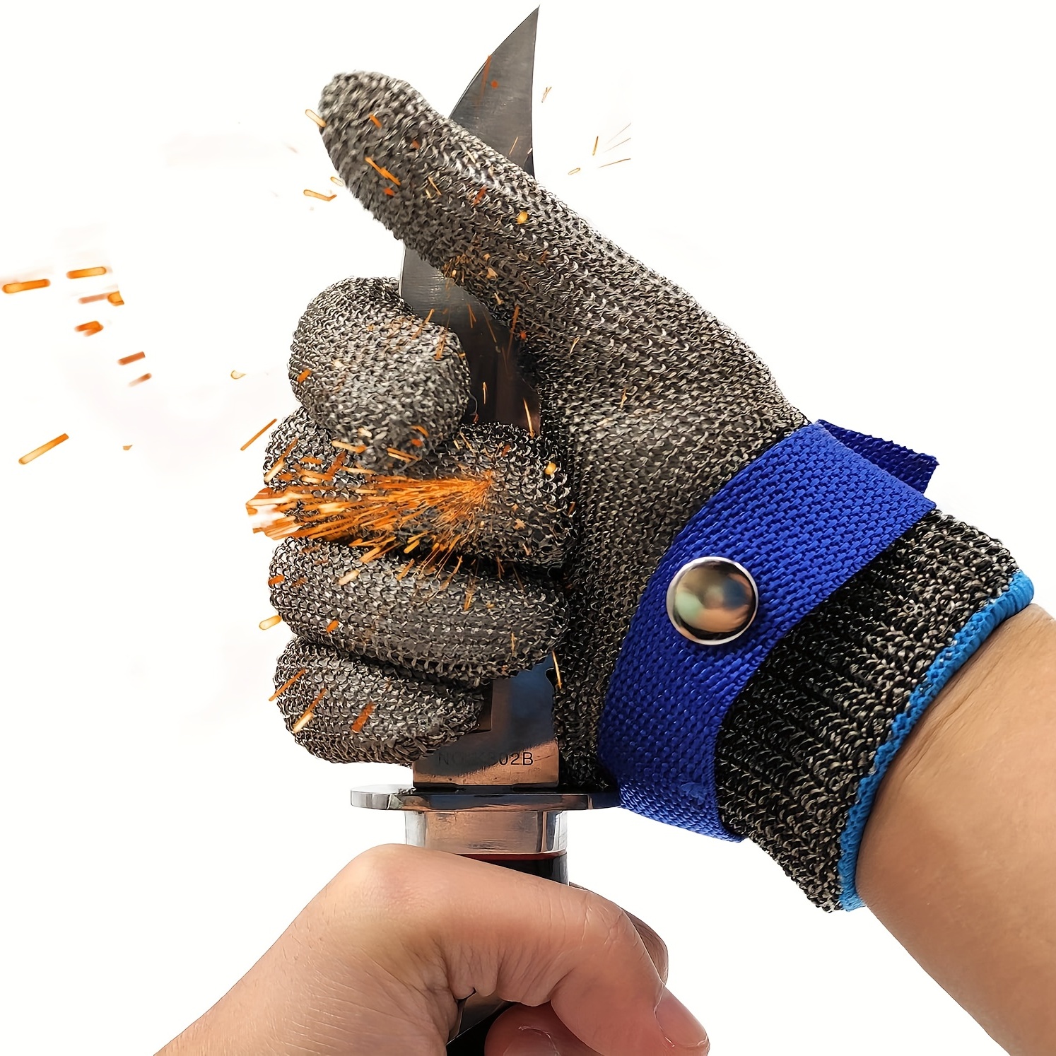 Guantes de acero inoxidable resistentes a los cortes, guantes de malla para  cortar carne de carnicero (talla : 1 unidad/XXL)