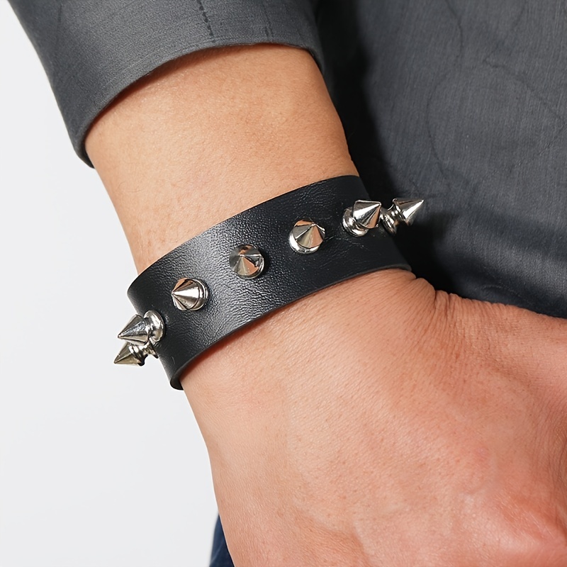 Punk Style Rivets Leather Bracelet