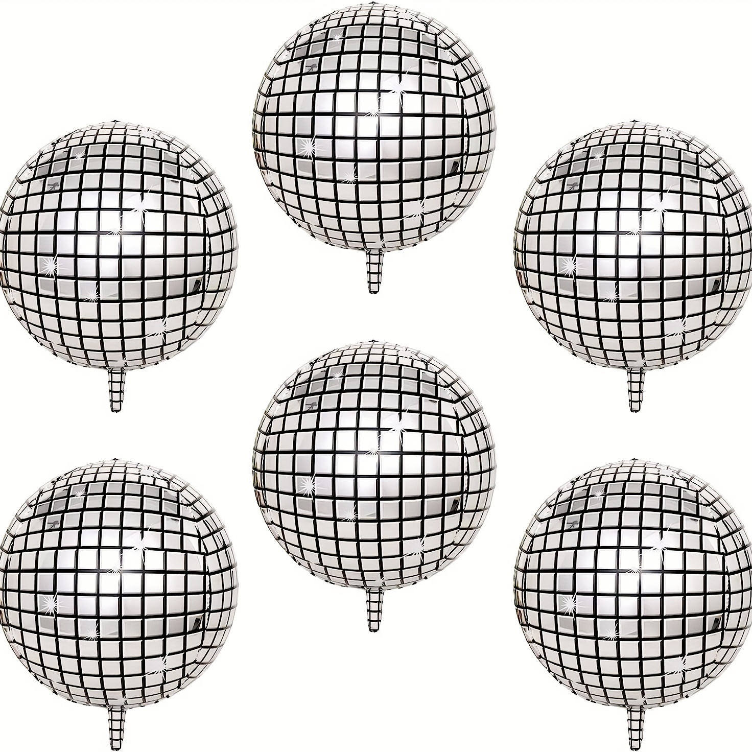4d Disco Foil Balloons Black Silver Balloons Baby Shower - Temu