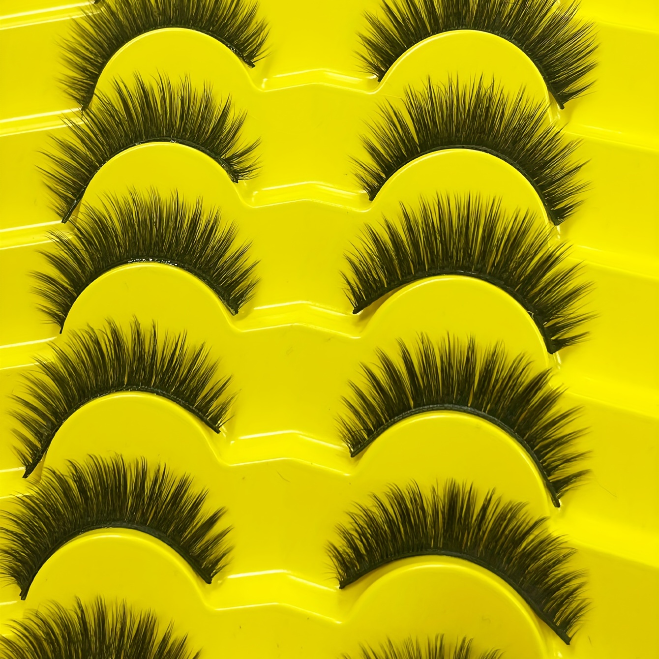 3D Faux Mink Lashes Strips 7 Pairs C Curling False Eyelashes