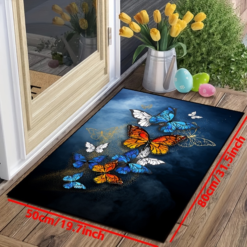 Colorful Butterfly Doormat Non slip Entrance Mat
