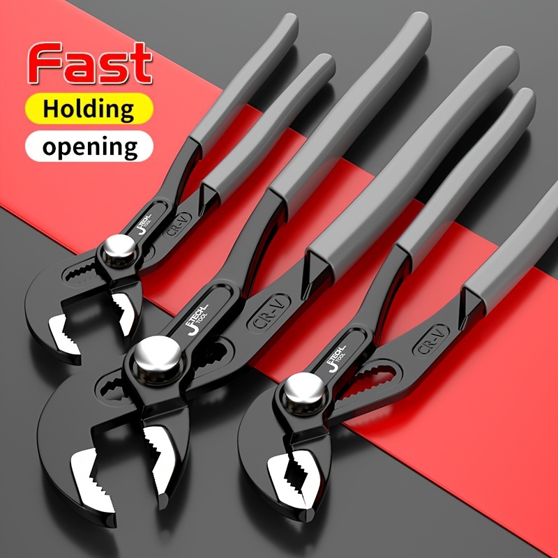 QWORK Long Nose Vise Locking Pliers Set, 3 Pcs 12 inch straight/45 degree/80 Degree Angle pliers,extended Long Handle Vise Gr