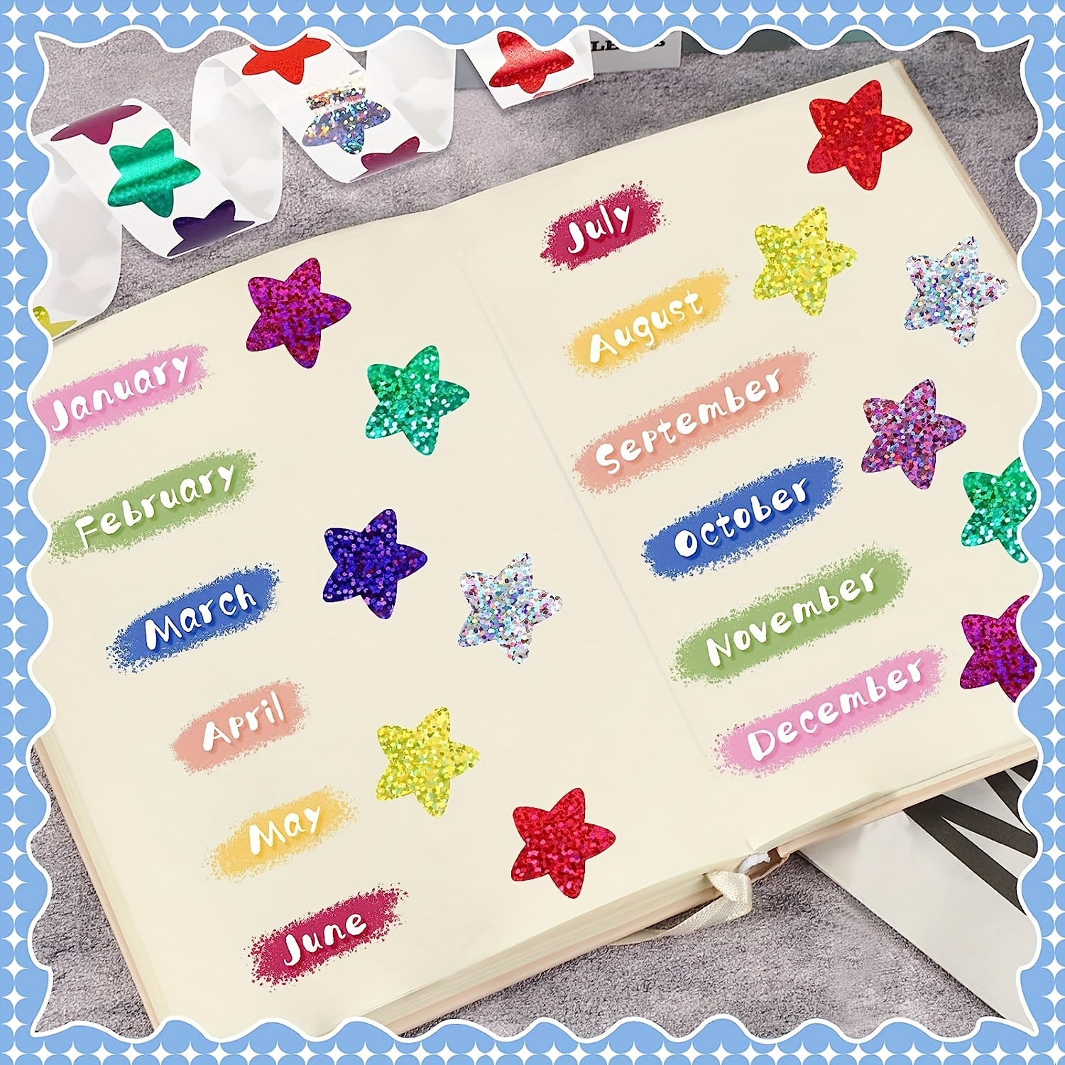  1620 Holographic Rainbow Small Star Stickers for Kids Reward,  Behavior Chart, Student Planner and School Classroom Teacher Supplies, 0.6  Diameter : Toys & Games
