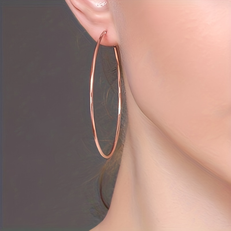 Stainless Steel Gold Hoop Earrings For Women Simple Punk Fashion