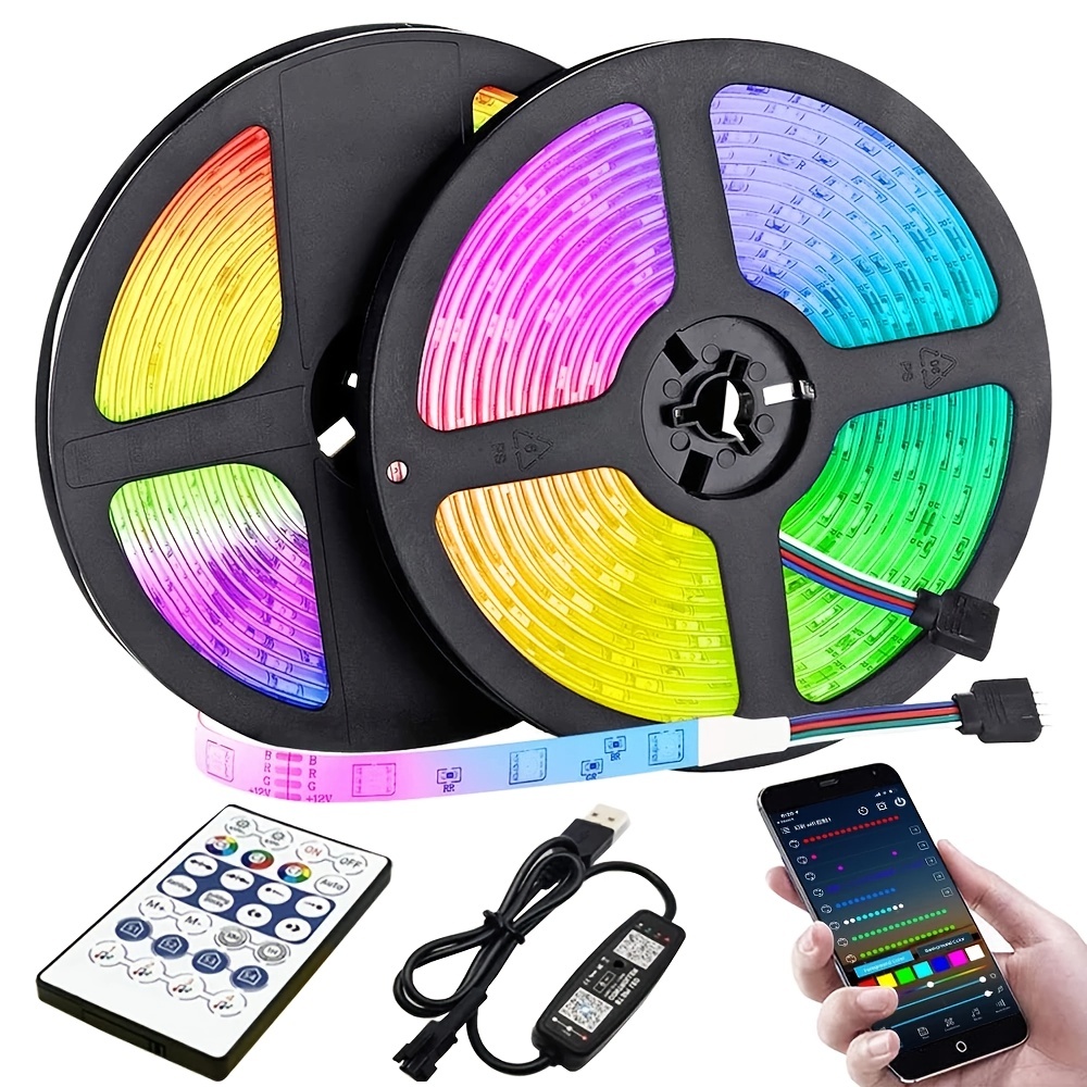 LED Strip 6m, RGB LED Strip, Chain of Lights with Remote Control Upgrade to  6m, Music Sync Color Changing Band Lights for Lighting : : DIY &  Tools