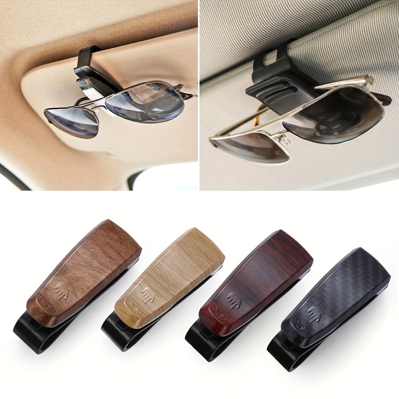 Universal Auto Brillenhalter Auto Sonnenblende Sonnenbrillenhalter Clip  Leder Brillenbügel und Brillengestell für Auto