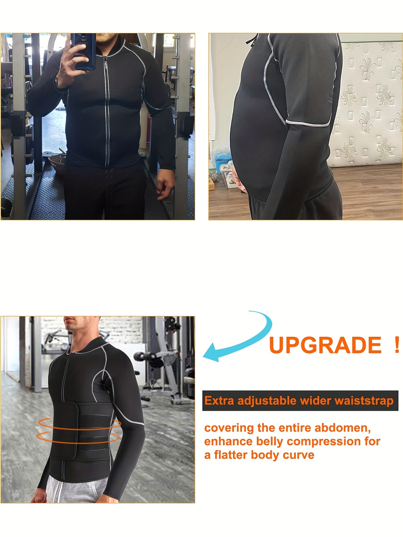 Sauna Suit for Women Sweat Body Shaper Hot Waist Trainer Long Sleeve Zipper  Shirt Workout Top